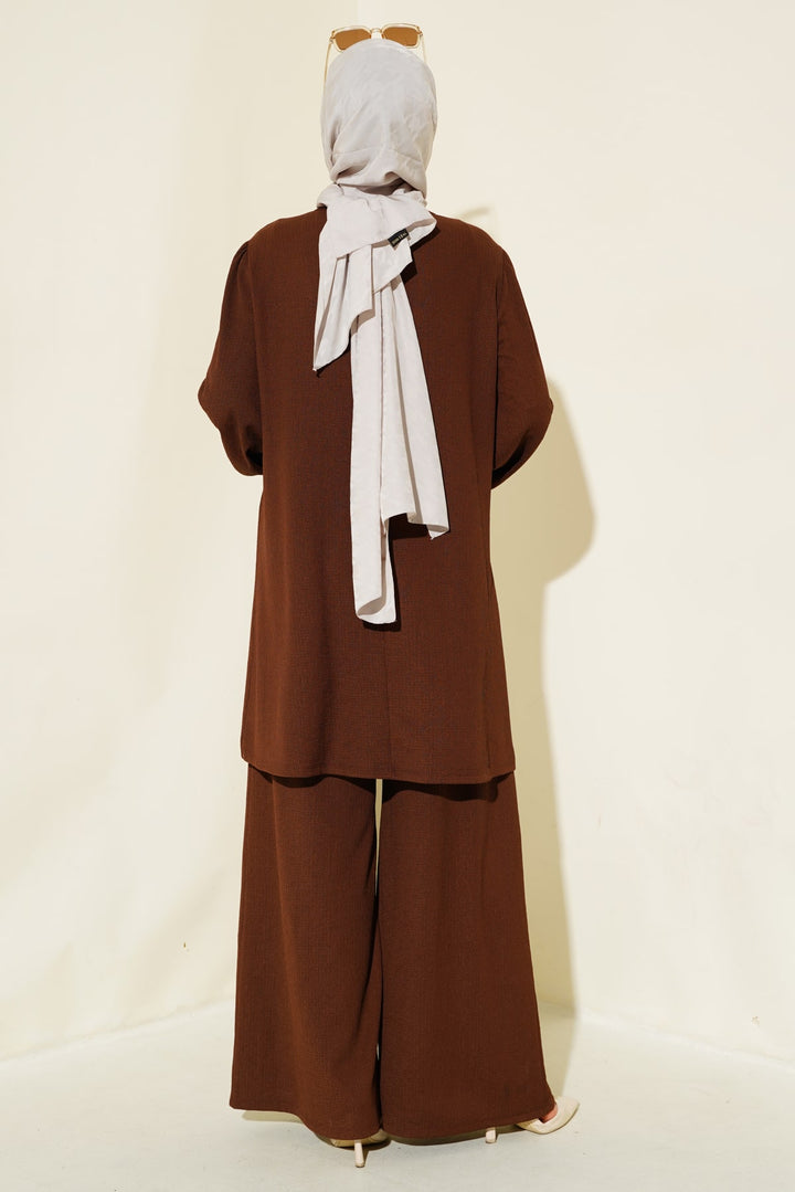 BGD Women Woman Brown Tunic Pants Top Set 6663 - Berkeley
