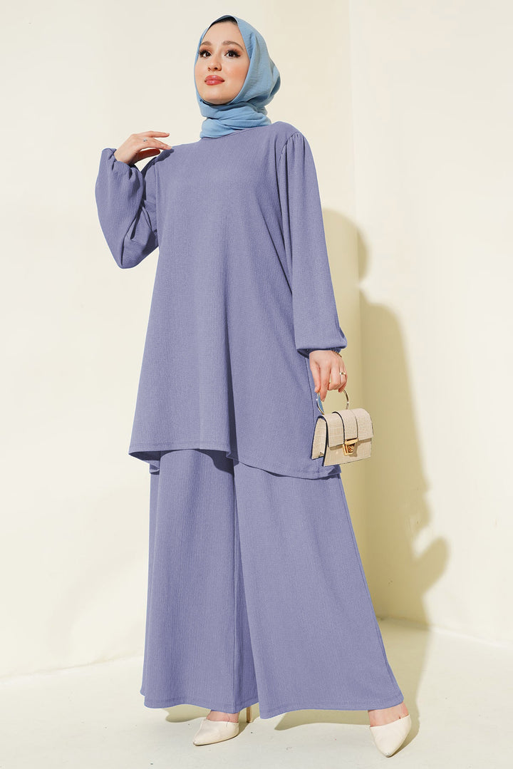 BGD Women Women's Tunic Pants Set 6663 - Lilac - Zapopan