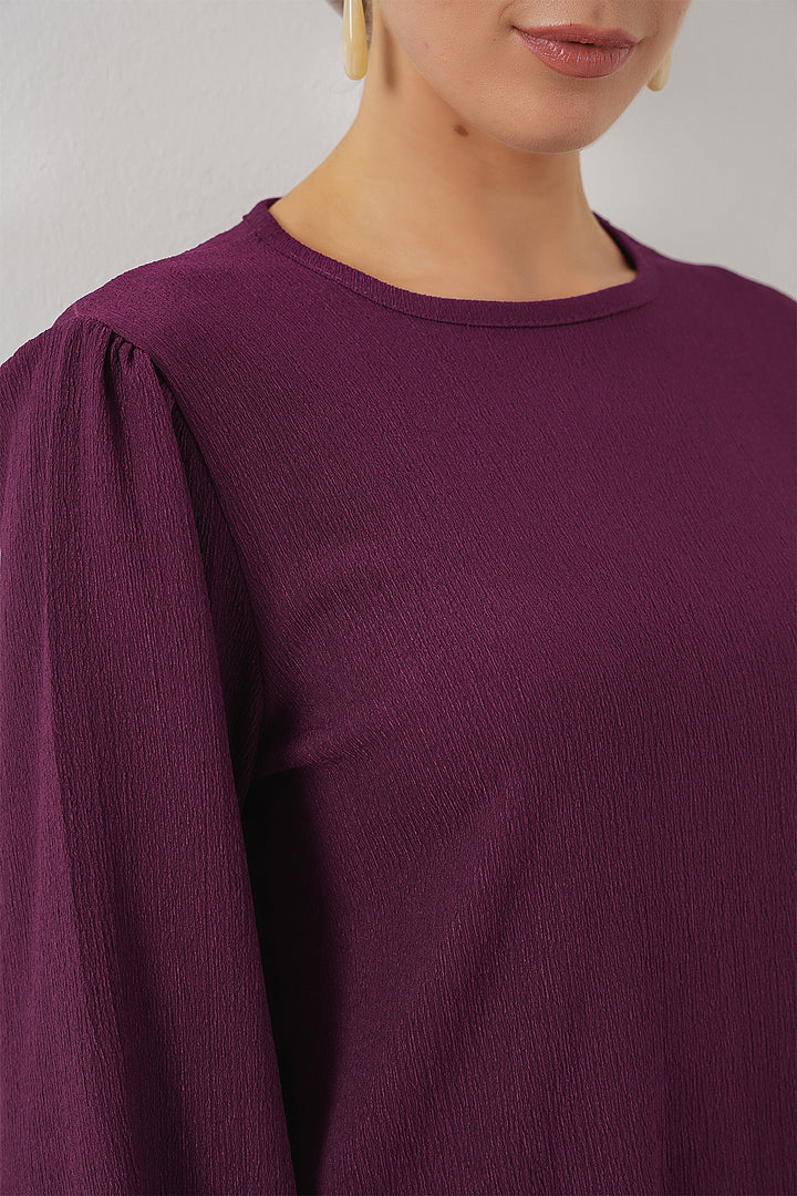 BGD Women Women's Tunic Pants Top Set 6663 - Purple - Logroño