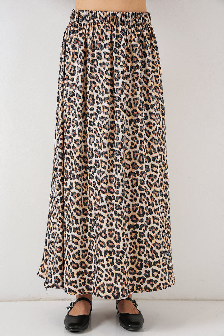 BGD Women Woman Long A-line Skirt 8050 - Dark Brown - Saint-Ouen