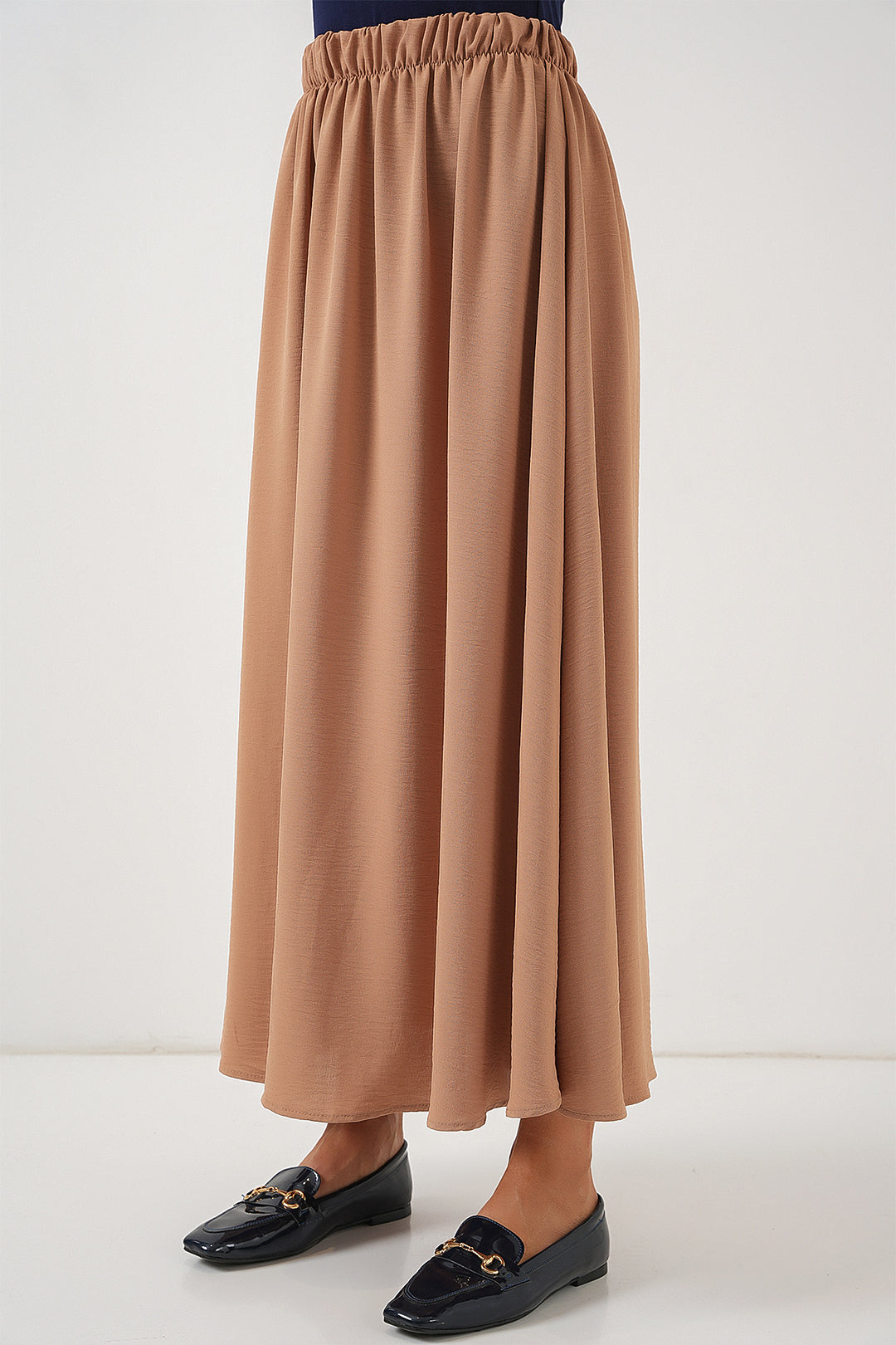 BGD Women Woman Long A-line Skirt 8050 - Camel - Monterotondo