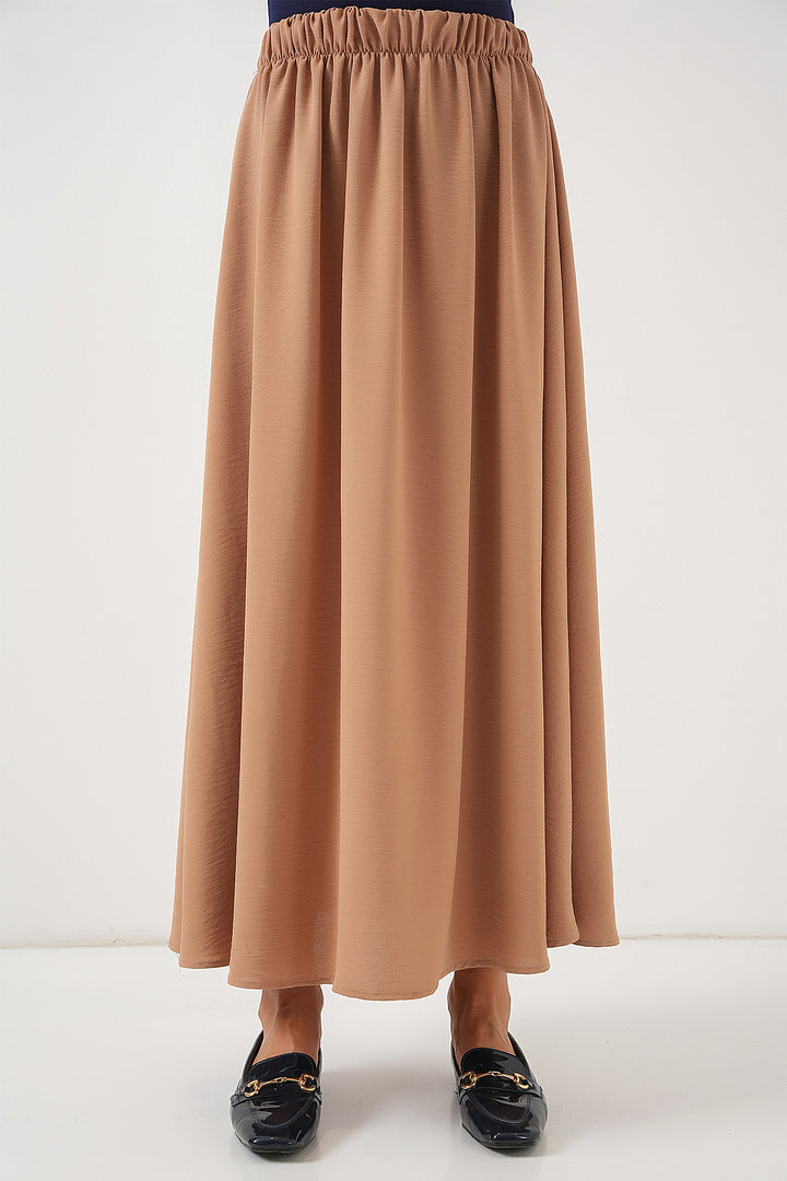 BGD Women Woman Long A-line Skirt 8050 - Camel - Monterotondo