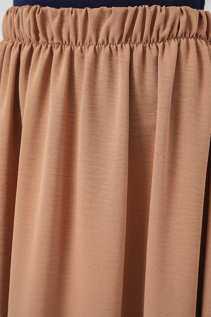 BGD Women Woman Long A-line Skirt 8050 - Camel - Monterotondo