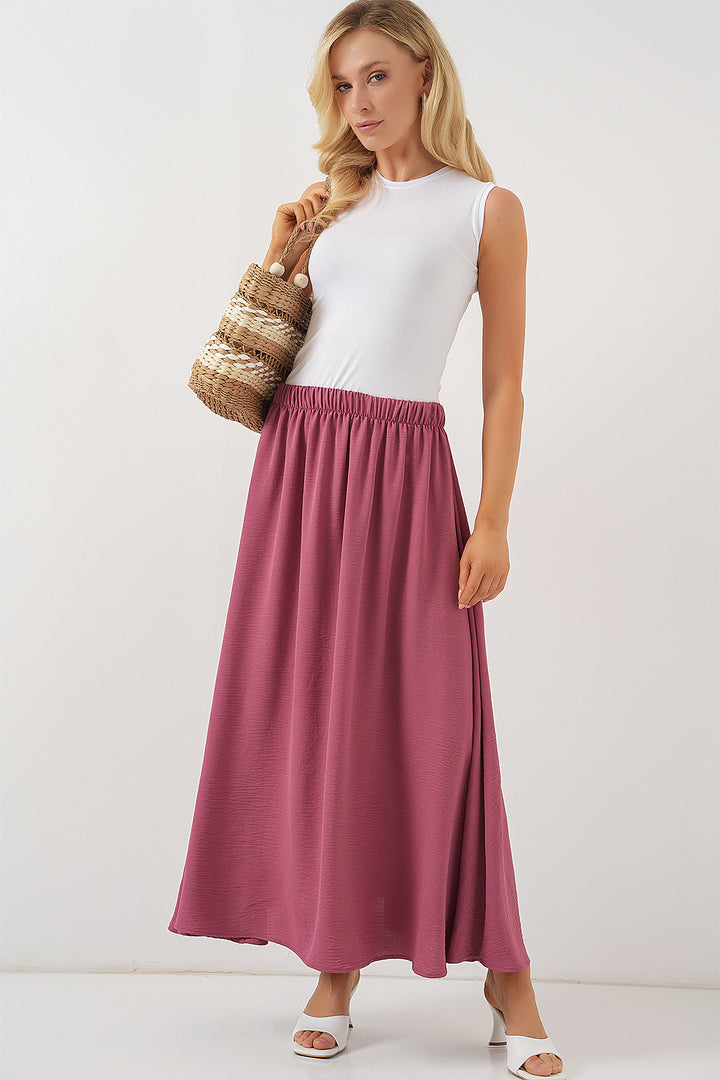 BGD Women Woman Long A-line Skirt 8050 - Rose Pink - Blois