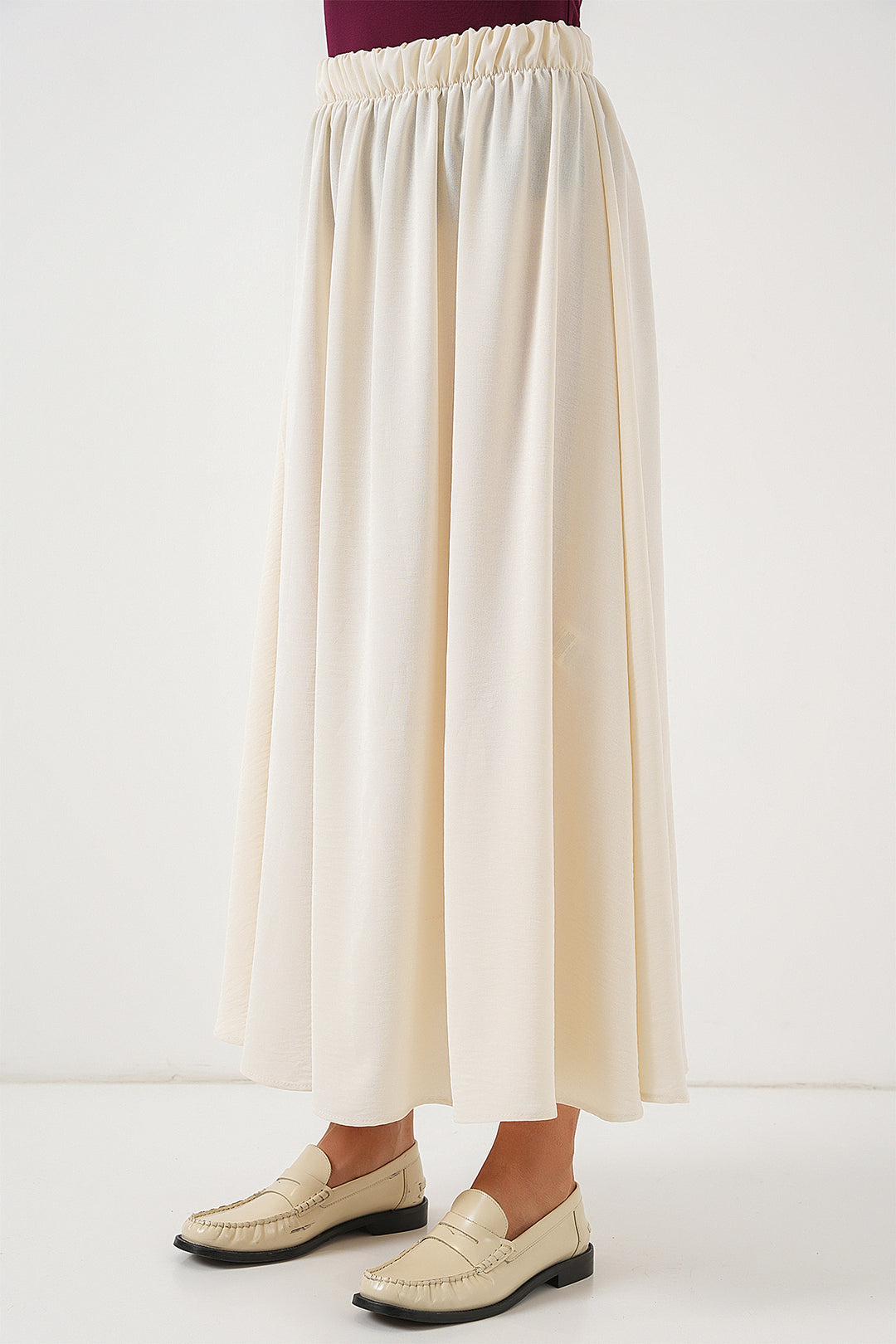 BGD Women Woman Long A-line Skirt 8050 - Cream - Allen