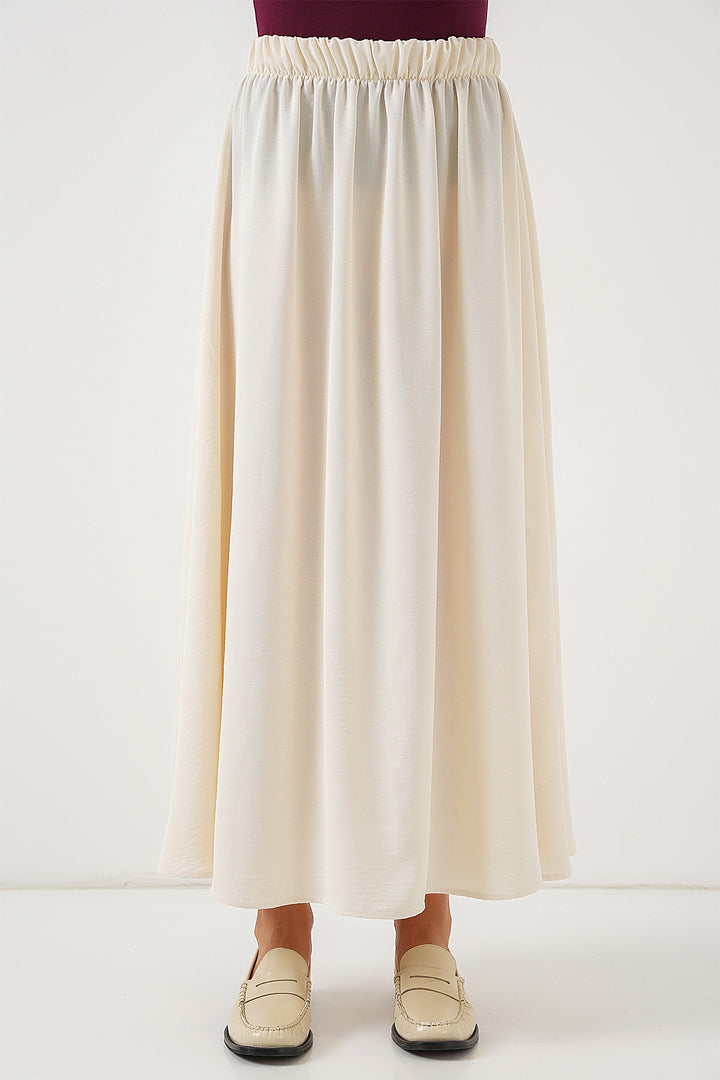 BGD Women Woman Long A-line Skirt 8050 - Cream - Allen