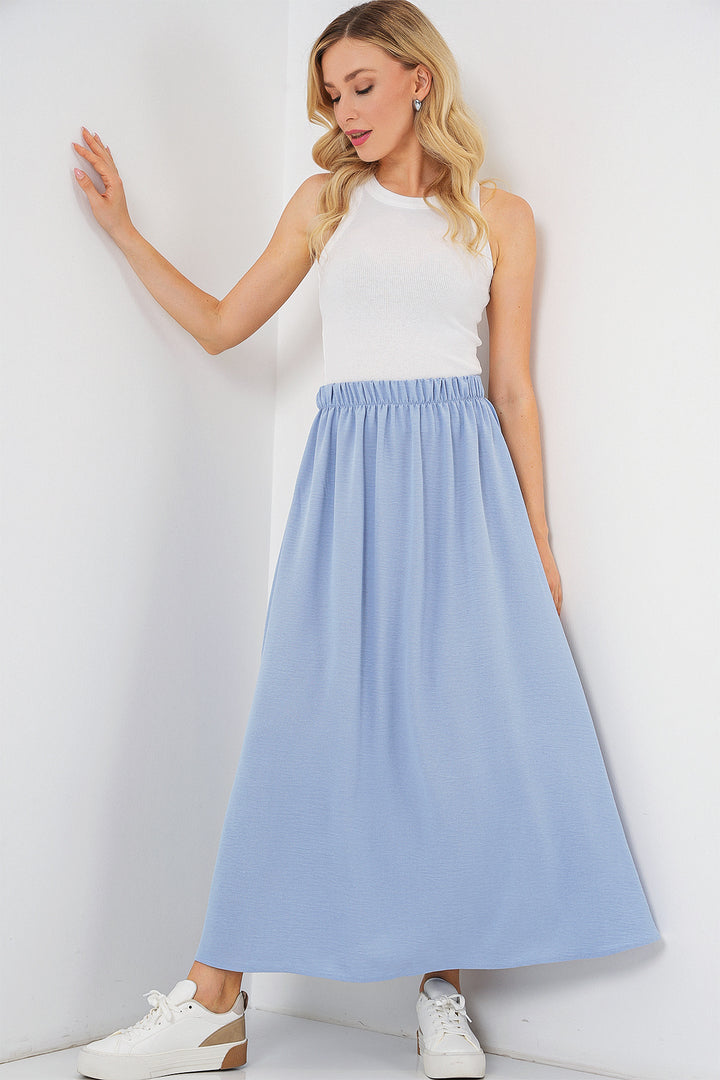 BGD Women Woman Long A-line Skirt 8050 - Blue - Clarington