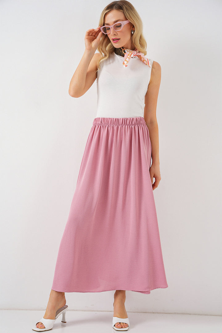 BGD Women Woman Long A-line Skirt 8050 - Powder - Darlington