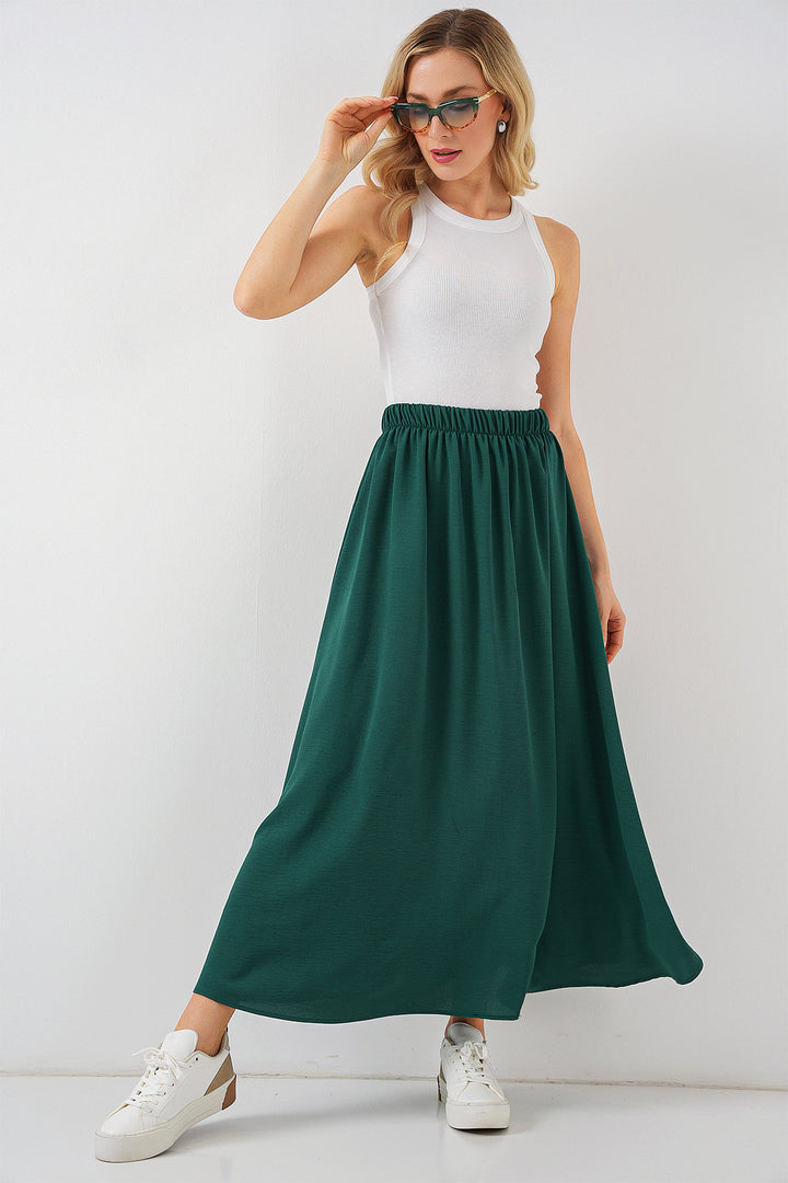 BGD Women Woman Long A-line Skirt 8050 - Emerald Green - El Mirage