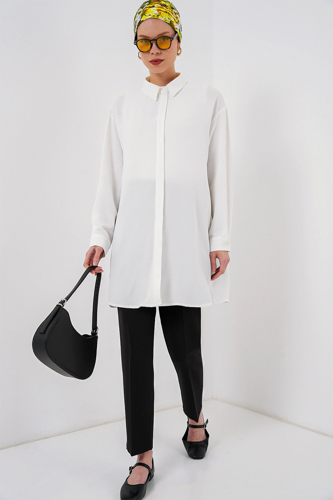 BGD Women Woman Long Shirt Tunic 5945 - White - Eastchester