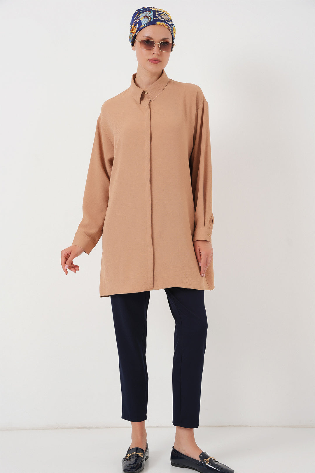 BGD Women Woman Long Shirt Tunic 5945 - Biscuit - Waterlooville