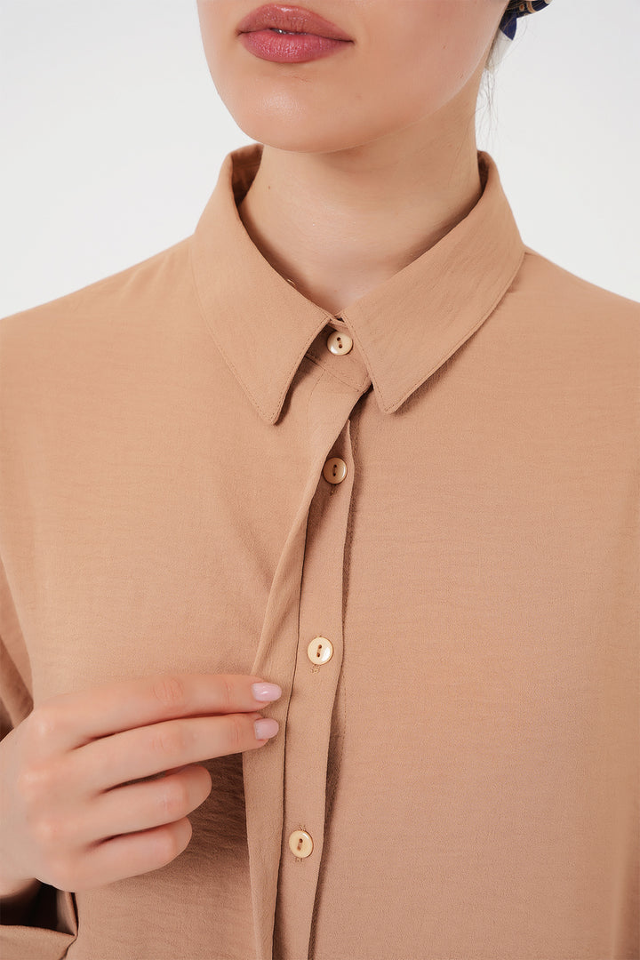 BGD Women Woman Long Shirt Tunic 5945 - Biscuit - Waterlooville