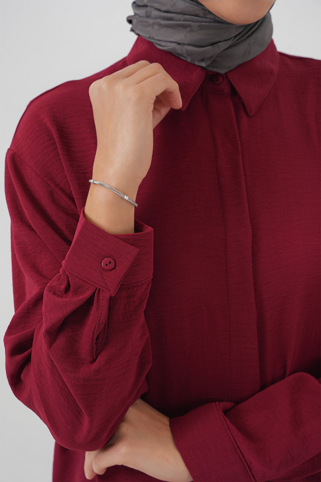 BGD Women Woman Long Shirt Tunic 5945 - Burgundy - Faenza