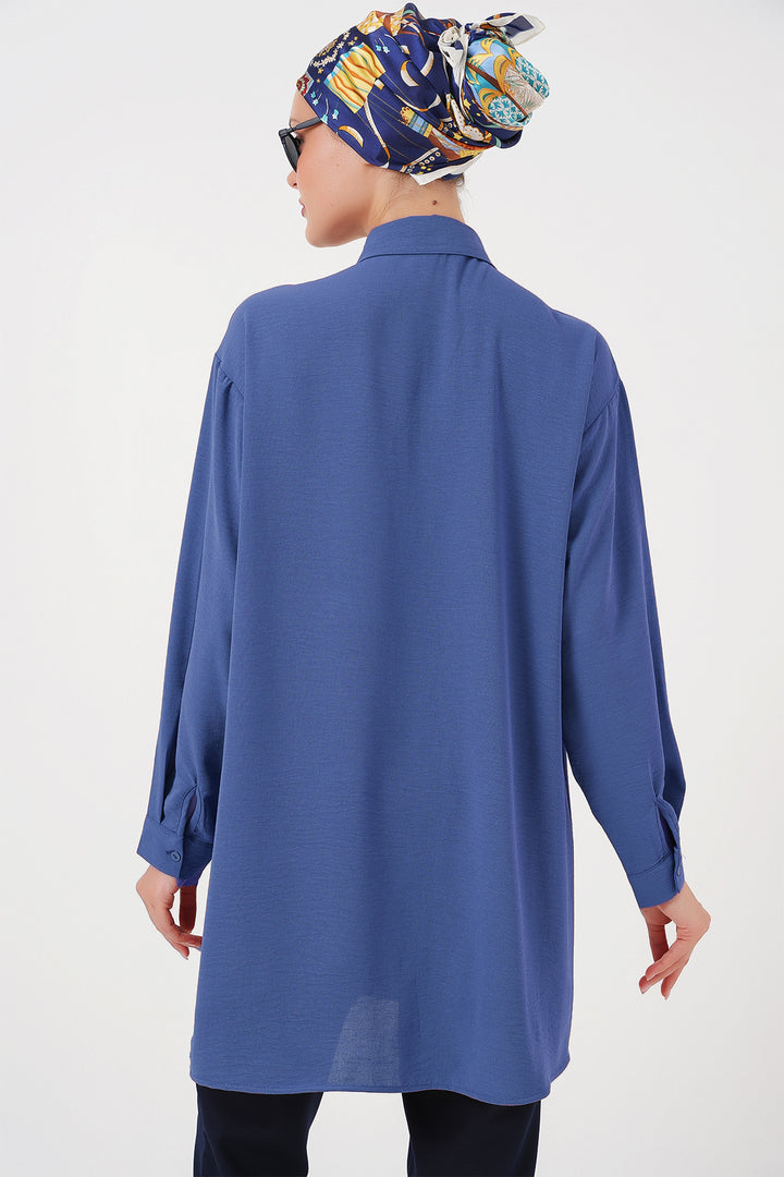 BGD Women Woman Long Shirt Tunic 5945 - D. Indigo - Saint-Étienne