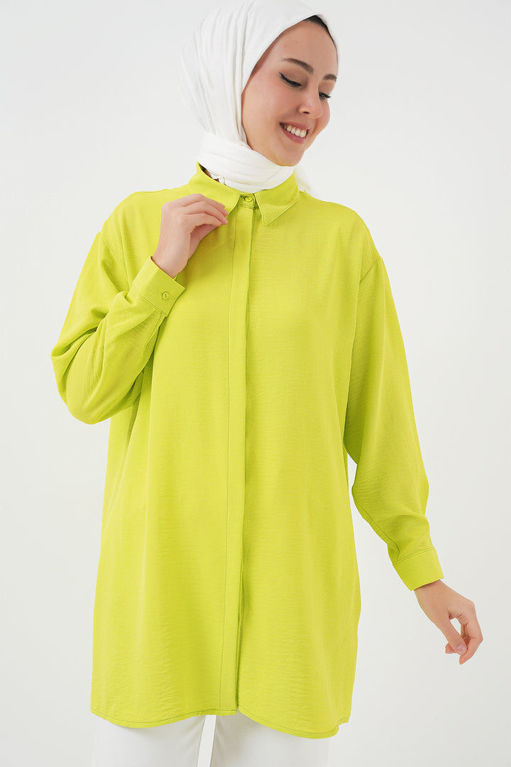 BGD Women Woman Long Shirt Tunic 5945 - Dark Green - Norwich