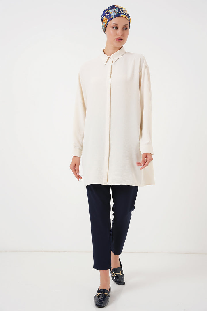 BGD Women Woman Long Shirt Tunic 5945 - Ecru - Sanlúcar de Barrameda