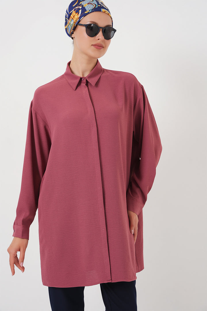 BGD Women Woman Long Shirt Tunic 5945 - Rose Dry - Wesley Chapel
