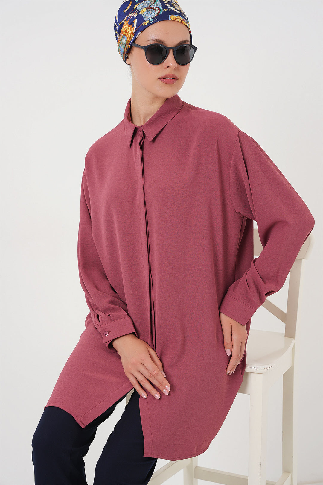 BGD Women Woman Long Shirt Tunic 5945 - Rose Dry - Wesley Chapel