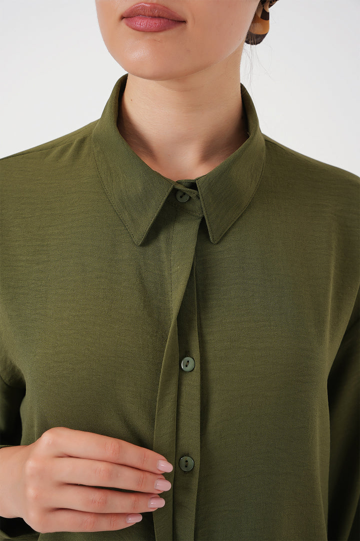 BGD Women Woman Long Shirt Tunic 5945 - Khaki - Salzburg
