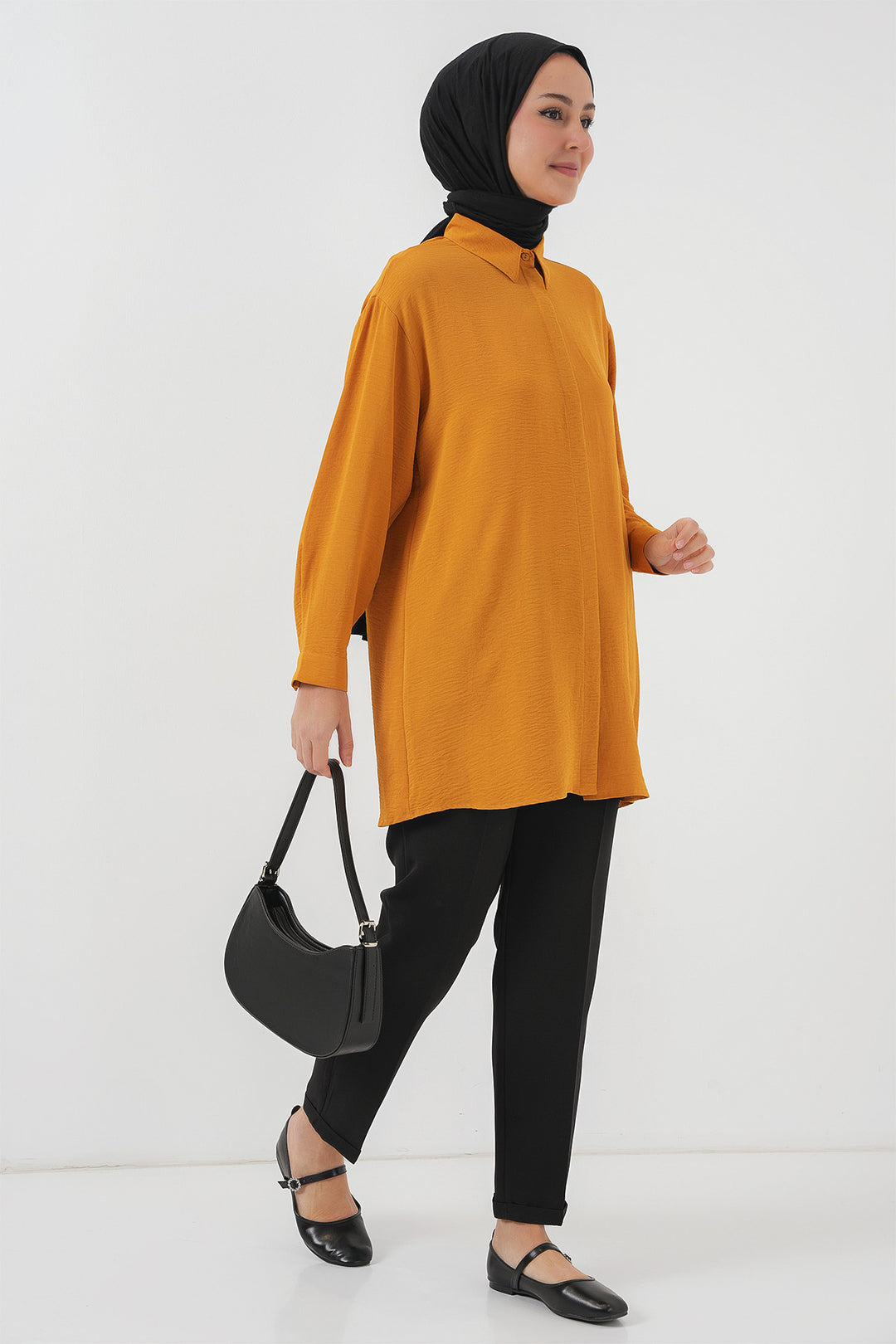BGD Women Woman Long Shirt Tunic 5945 - Mustard - Tampa