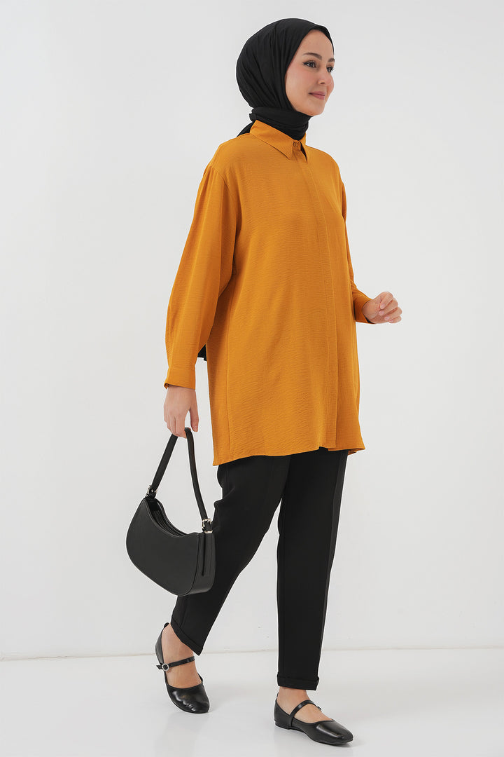 BGD Women Woman Long Shirt Tunic 5945 - Mustard - Tampa