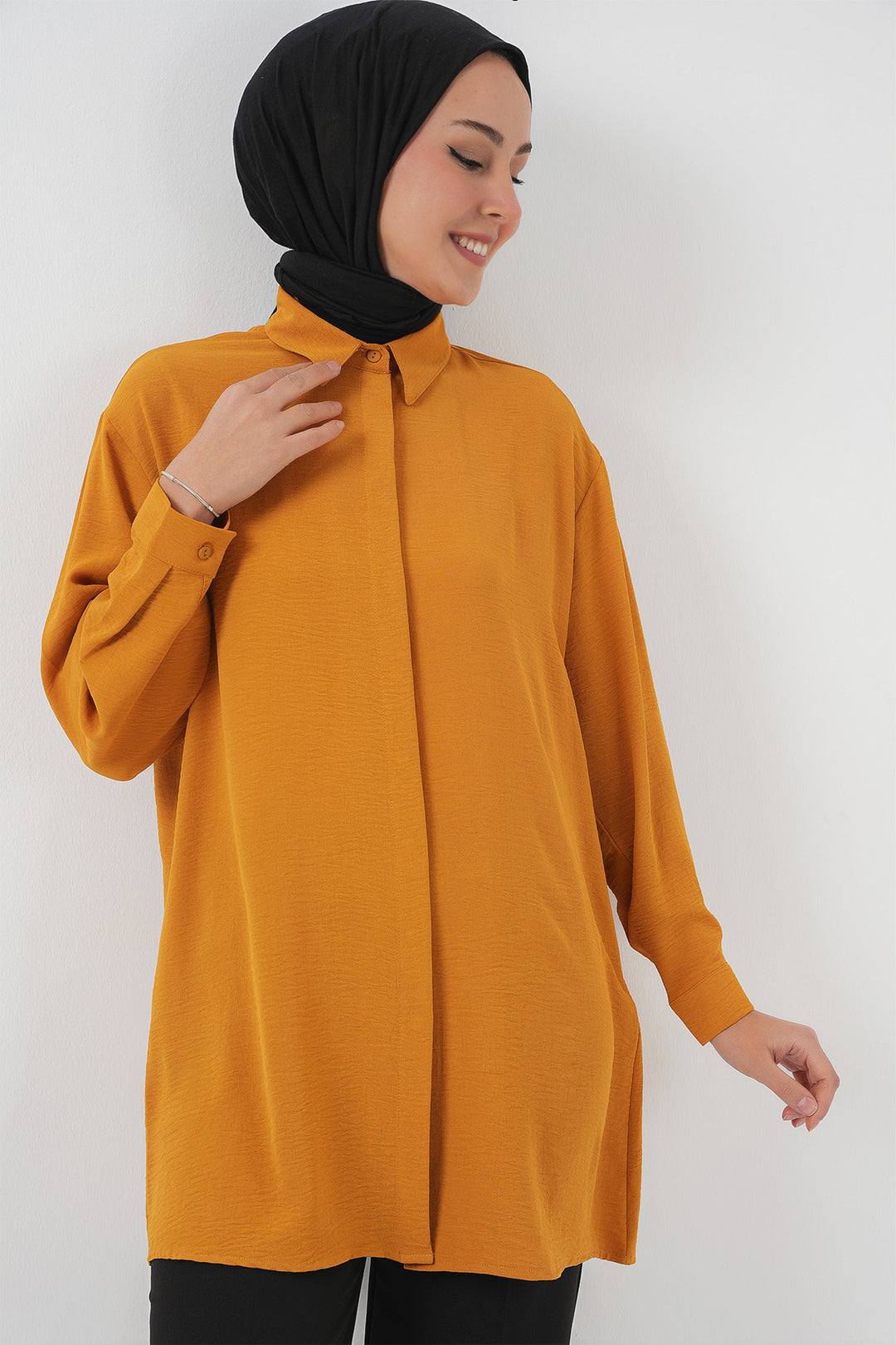 BGD Women Woman Long Shirt Tunic 5945 - Mustard - Tampa