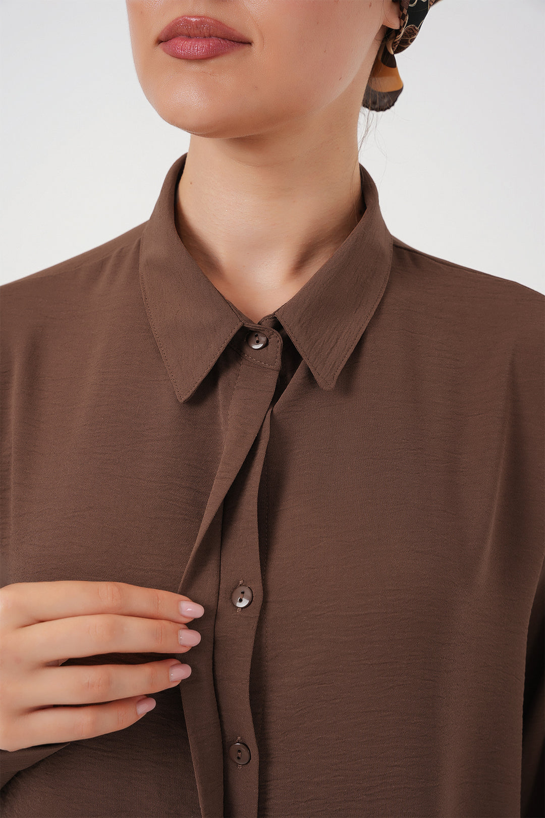 BGD Women Woman Long Shirt Tunic 5945 - Brown - Maisons-Alfort