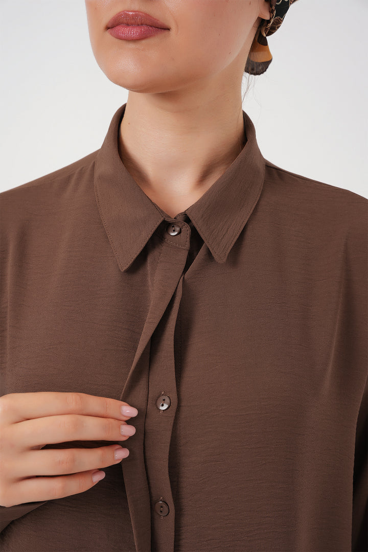 BGD Women Woman Long Shirt Tunic 5945 - Brown - Maisons-Alfort