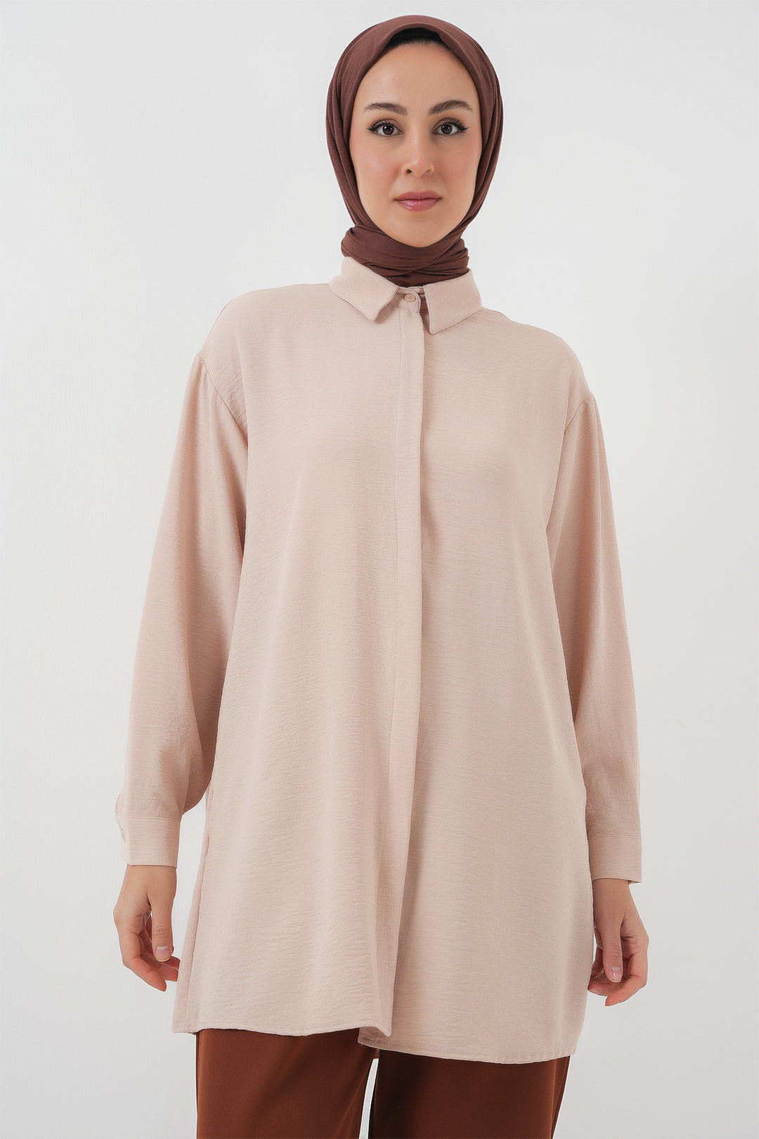 BGD Women Woman Long Shirt Tunic 5945 - Cream - Bromley