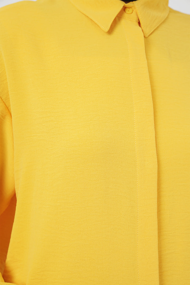 BGD Women Woman Long Shirt Tunic 5945 - Yellow - Iowa City