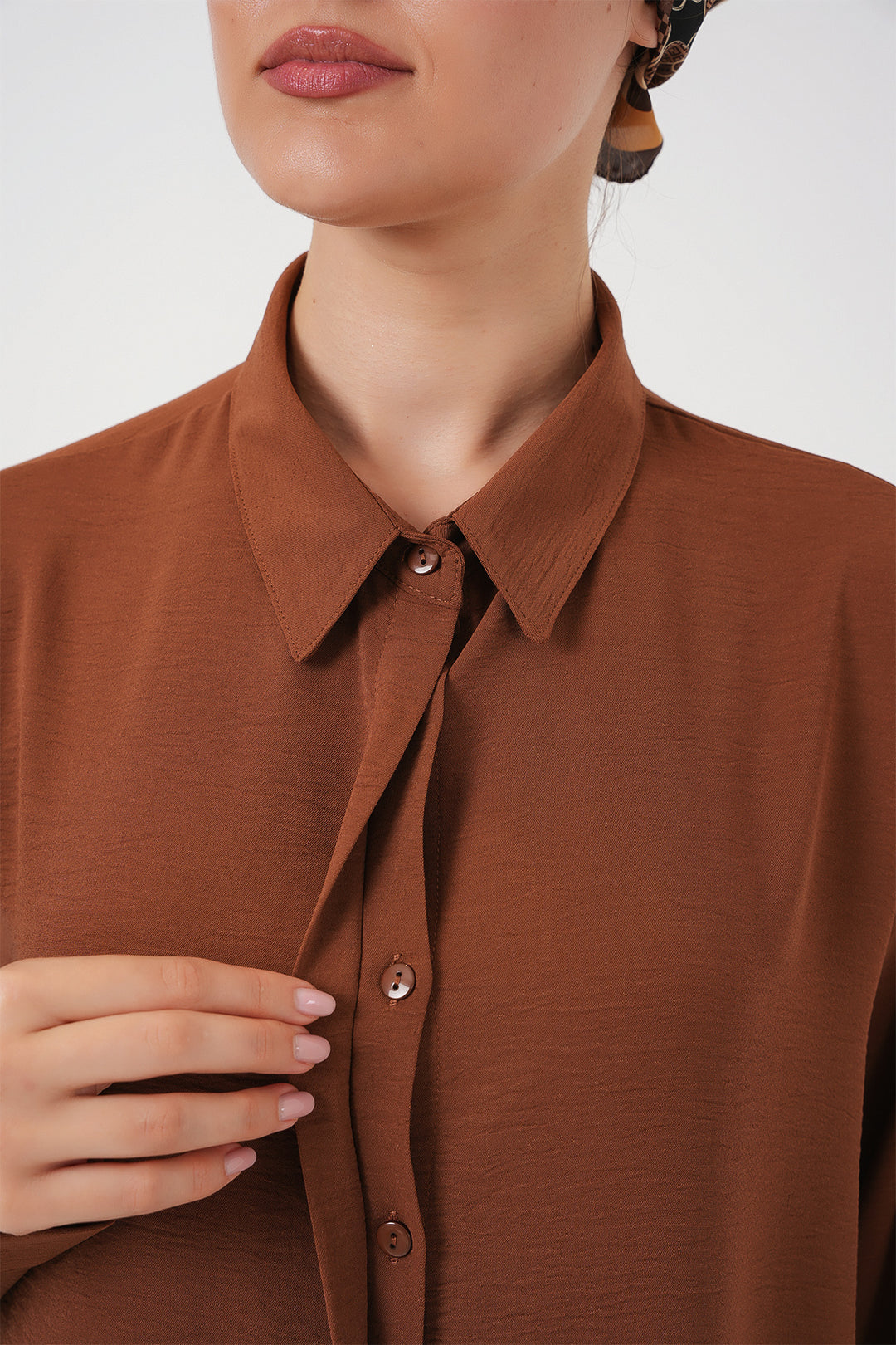 BGD Women Woman Long Shirt Tunic 5945 - Brown - Hennef