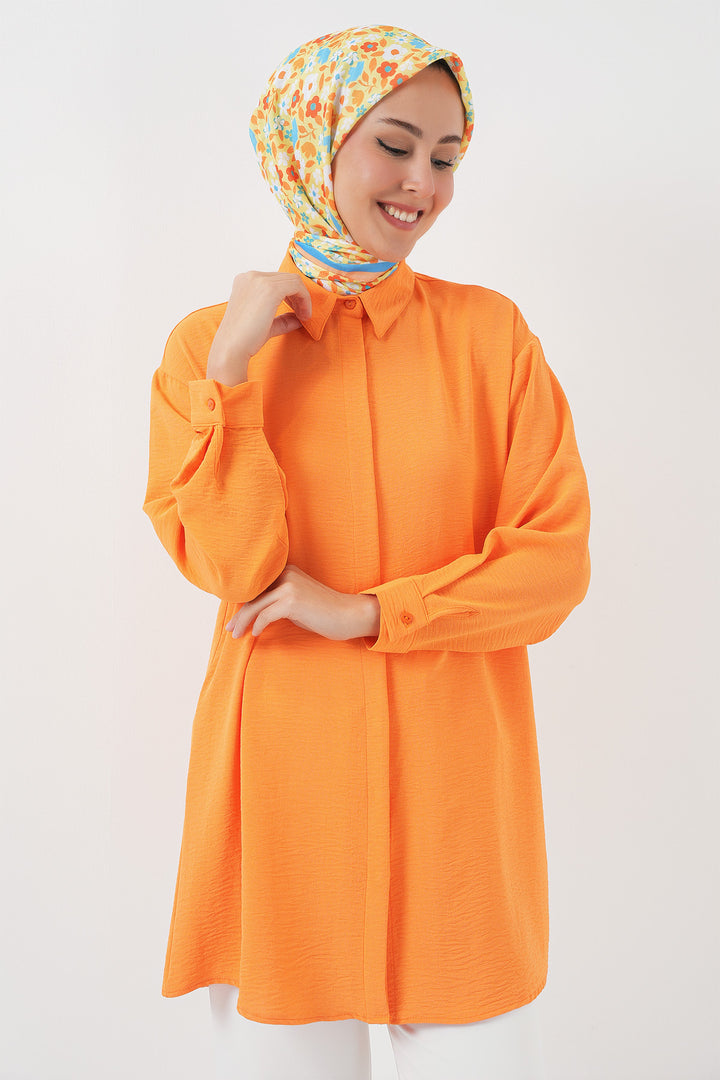 BGD Women Woman Long Shirt Tunic 5945 - Orange - Woerden
