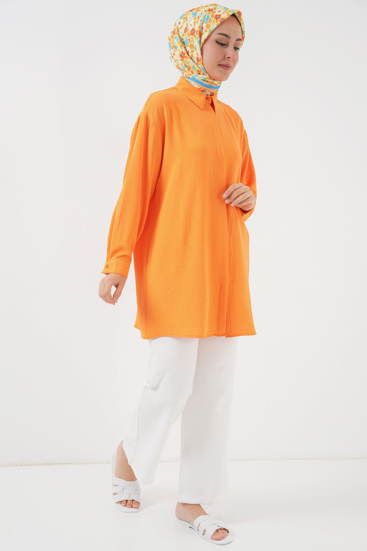 BGD Women Woman Long Shirt Tunic 5945 - Orange - Woerden
