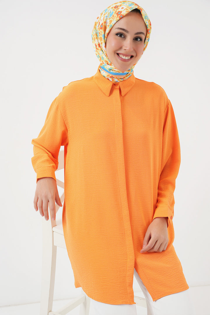 BGD Women Woman Long Shirt Tunic 5945 - Orange - Woerden