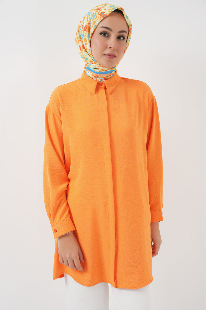 BGD Women Woman Long Shirt Tunic 5945 - Orange - Woerden