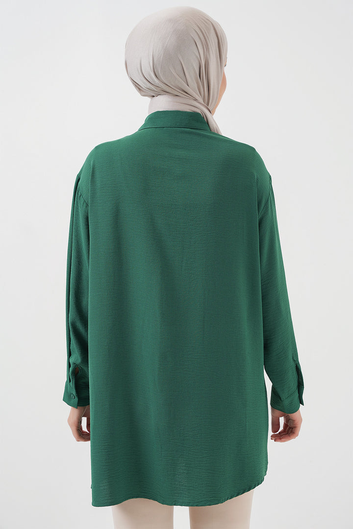 BGD Women Woman Long Shirt Tunic 5945 - Emerald Green - Pescara