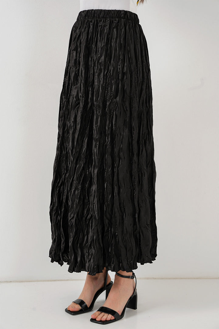 BGD Women Woman Long Wrinkled Skirt 8034 - Black - Acharnés