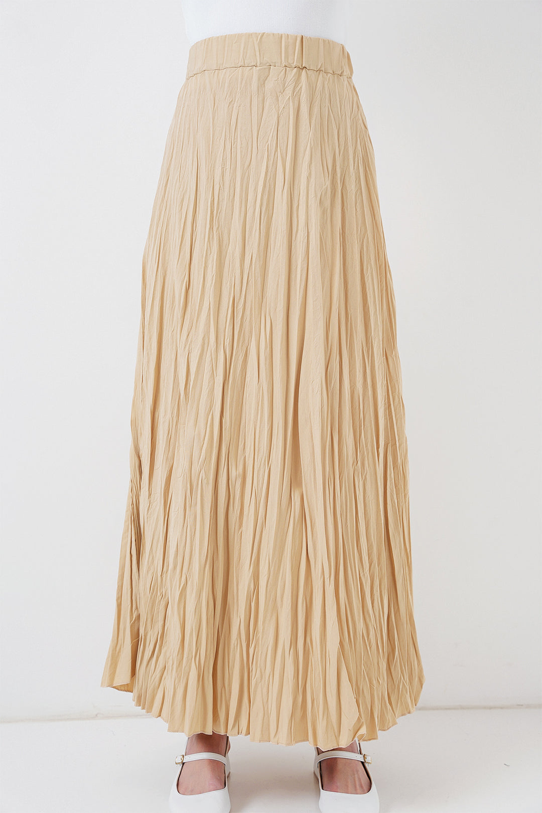 BGD Women Woman Long Wrinkled Skirt 8042 - Beige - Fontenay-sous-Bois