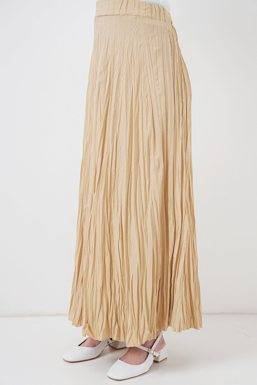 BGD Women Woman Long Wrinkled Skirt 8042 - Beige - Fontenay-sous-Bois