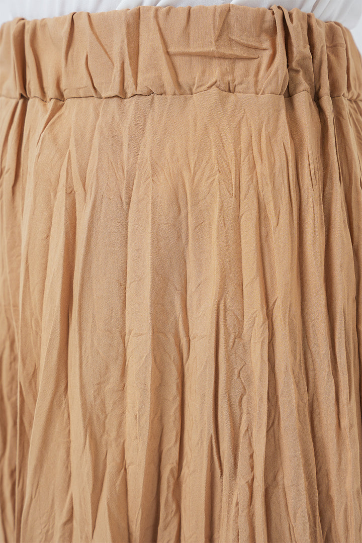 BGD Women Woman Long Wrinkled Skirt 8042 - Biscuit - Apan