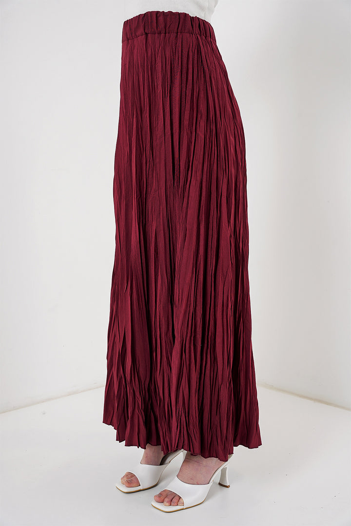 BGD Women Woman Long Wrinkled Skirt 8042 - Burgundy - Jackson