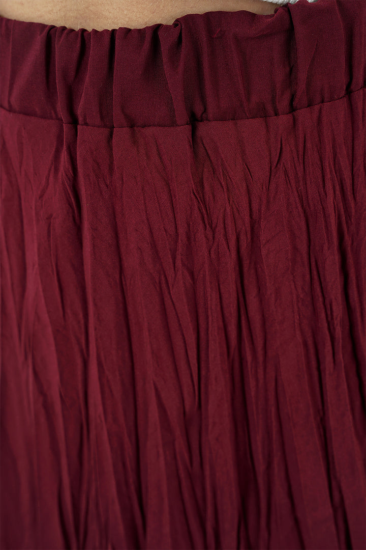 BGD Women Woman Long Wrinkled Skirt 8042 - Burgundy - Jackson