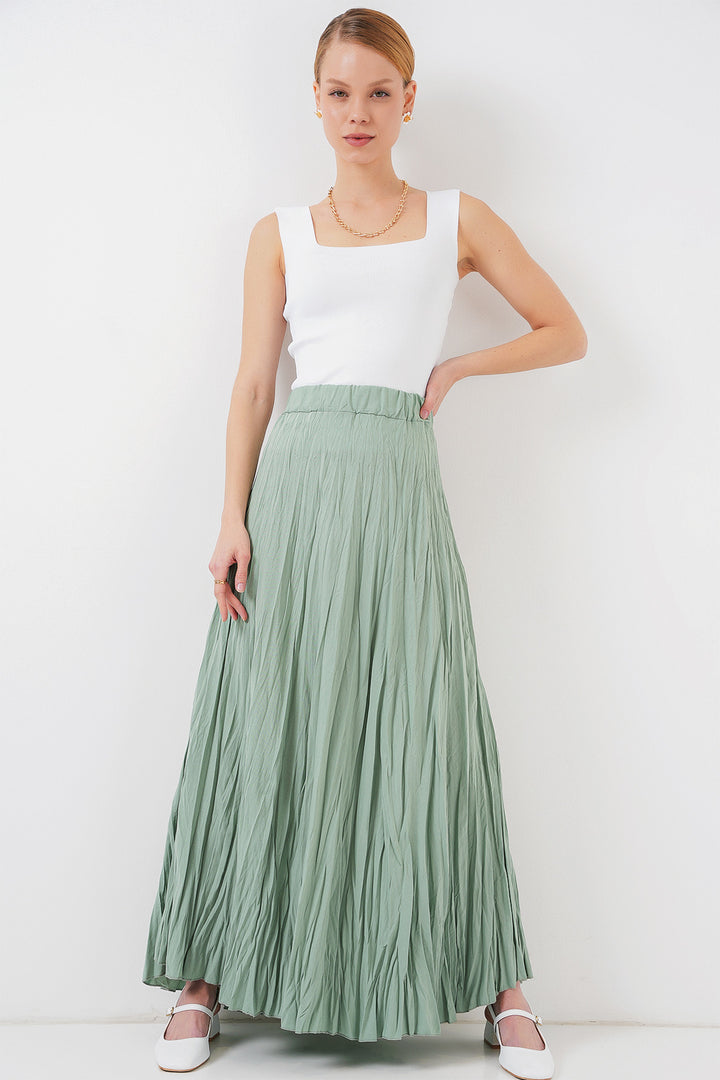 BGD Women Woman Long Wrinkled Skirt 8042 - Çağla - Palenque