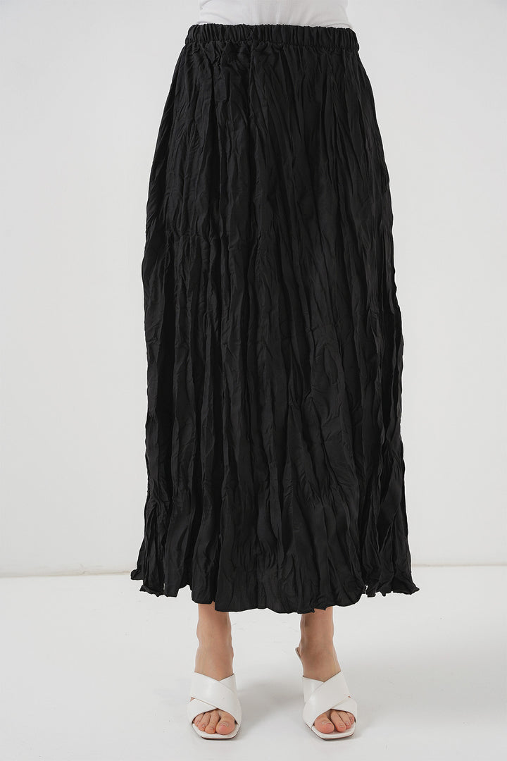 BGD Women Woman Long Wrinkled Skirt 8042 - Black - Năvodari