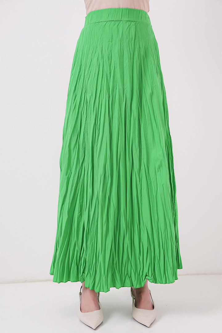BGD Women Woman Long Wrinkled Skirt 8042 - Green - Gilroy