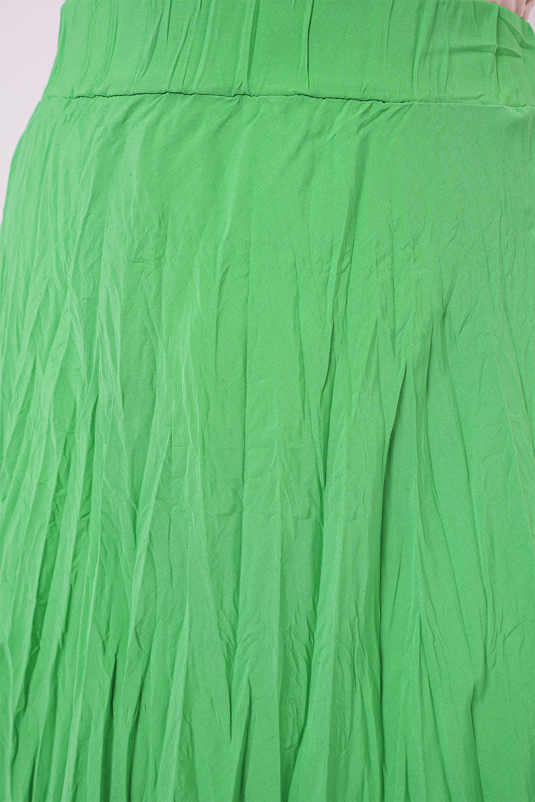 BGD Women Woman Long Wrinkled Skirt 8042 - Green - Gilroy
