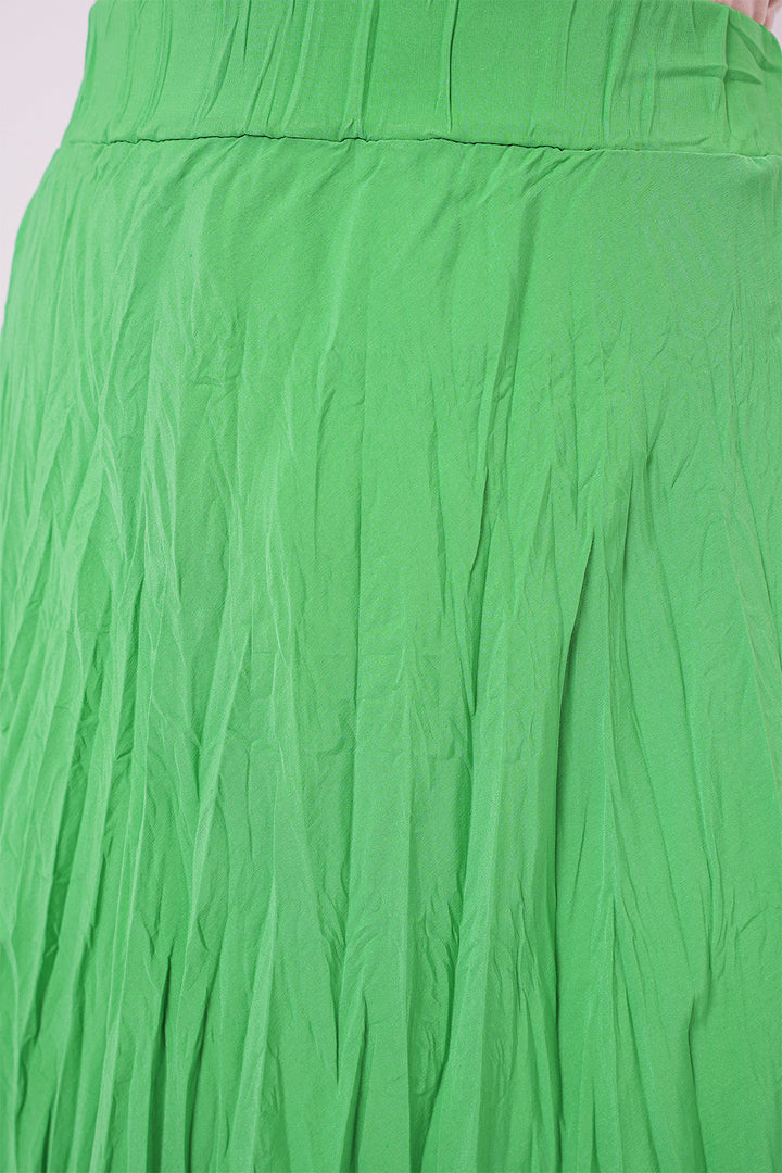 BGD Women Woman Long Wrinkled Skirt 8042 - Green - Gilroy