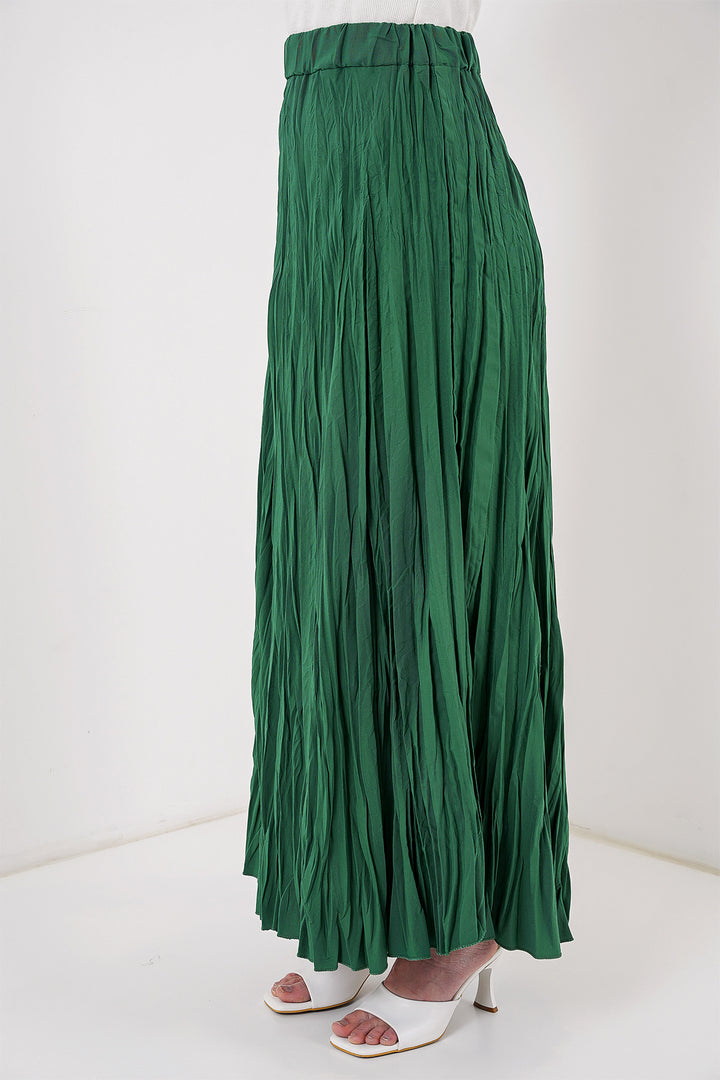 BGD Women Woman Long Wrinkled Skirt 8042 - Emerald Green - Florence