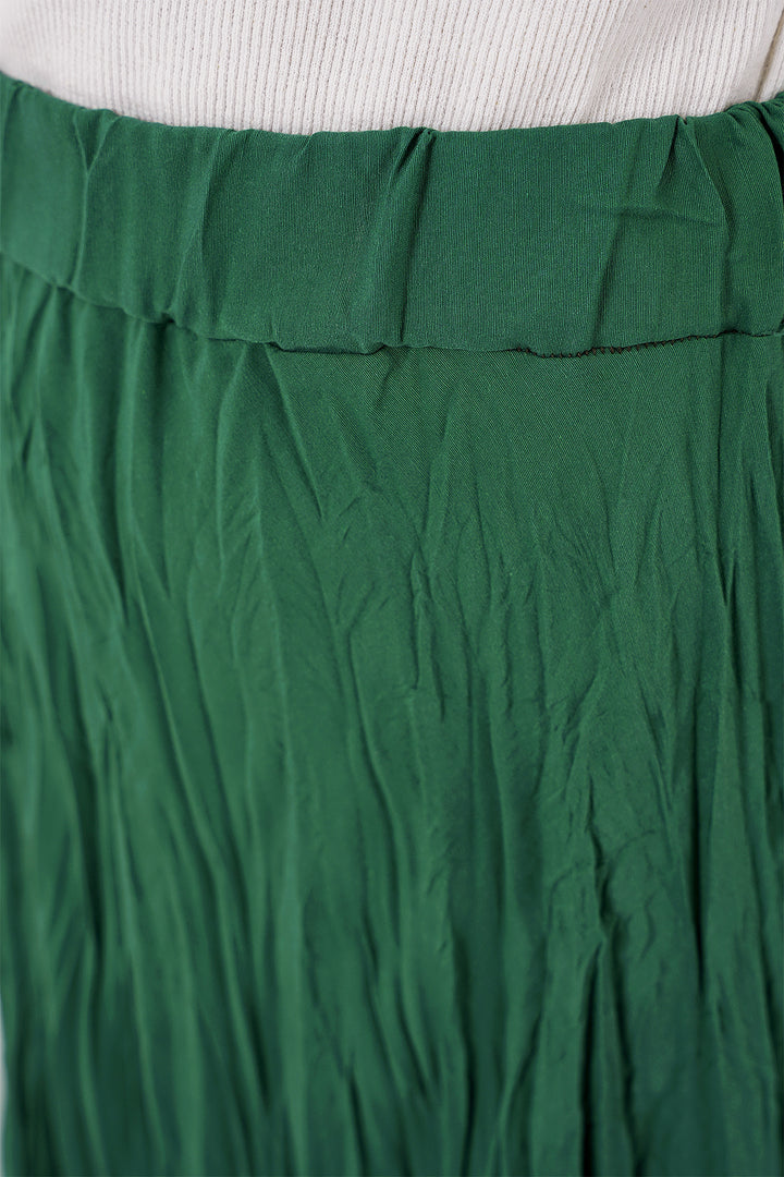 BGD Women Woman Long Wrinkled Skirt 8042 - Emerald Green - Florence