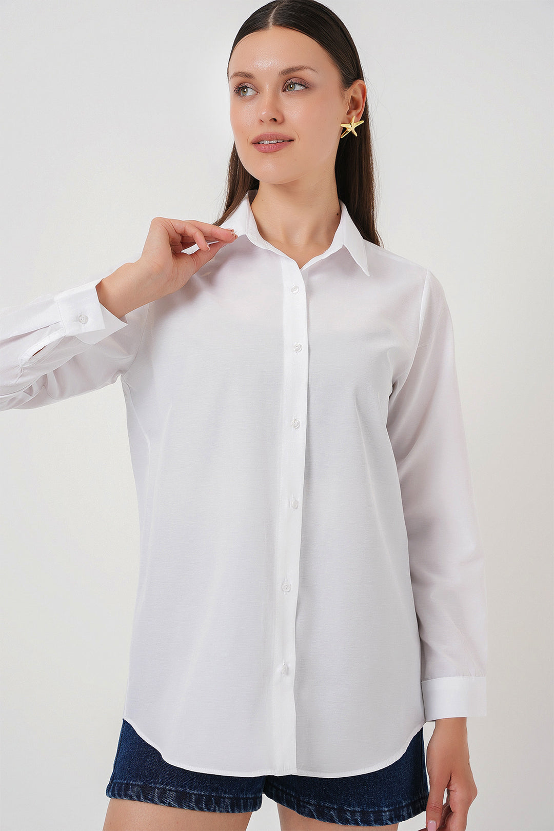 BGD Women Woman Long Sleeve Basic T-Shirt 20279 - White - Coventry